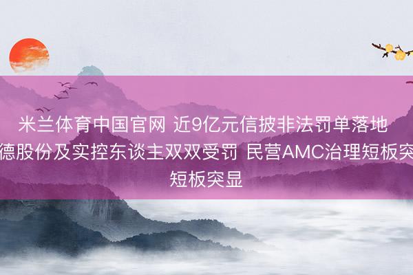 米兰体育中国官网 近9亿元信披非法罚单落地 海德股份及实控东谈主双双受罚 民营AMC治理短板突显