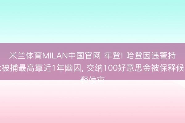 米兰体育MILAN中国官网 牢登! 哈登因违警持枪被捕最高靠近1年幽囚， 交纳100好意思金被保释候审