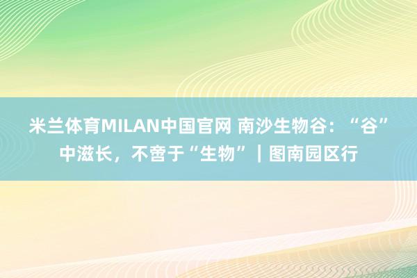 米兰体育MILAN中国官网 南沙生物谷：“谷”中滋长，不啻于“生物”｜图南园区行